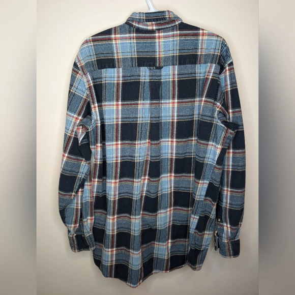 Vintage RedHead Shirt Men's XLT Long Sleeve Button Up Navy Blue Plaid Flannel - Picture 2 of 8
